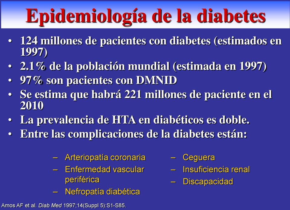 en el 2010 La prevalencia de HTA en diabéticos es doble.
