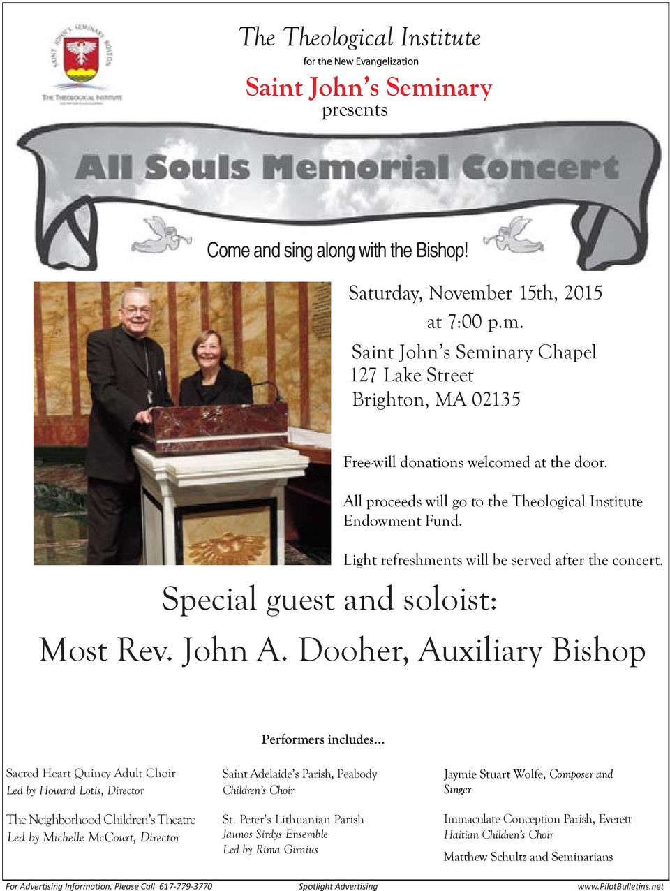 Dooher, Auxiliary Bishop Performers includes.