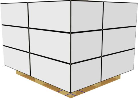 5.2.2 Las cajas se deben colocar alineadas, con su corrugación en disposición vertical, evitando sobresalientes (ver figura 4).