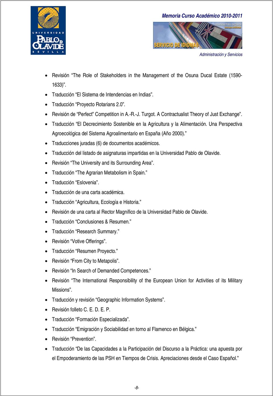 Una Perspectiva Agroecológica del Sistema Agroalimentario en España (Año 2000). Traducciones juradas (6) de documentos académicos.