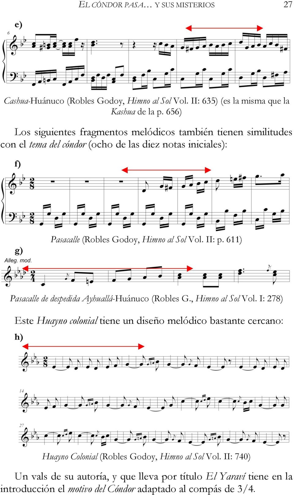 al Sol Vol. II: p. 611) g) Pasacalle de despedida Ayhuallá-Huánuco (Robles G., Himno al Sol Vol.