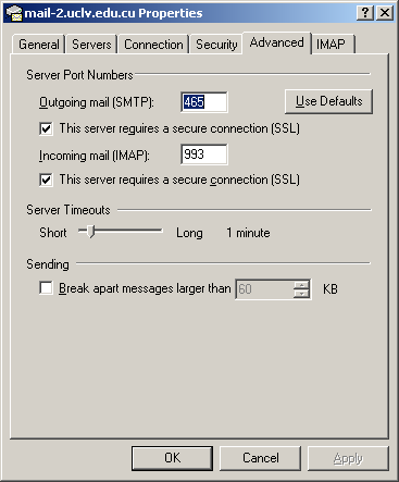 A continuación se muestra una ventana de configuración, selecciona la ficha Server (Figura #10) y marque la casilla de verificación My server requires authentication; luego haga clic en el botón