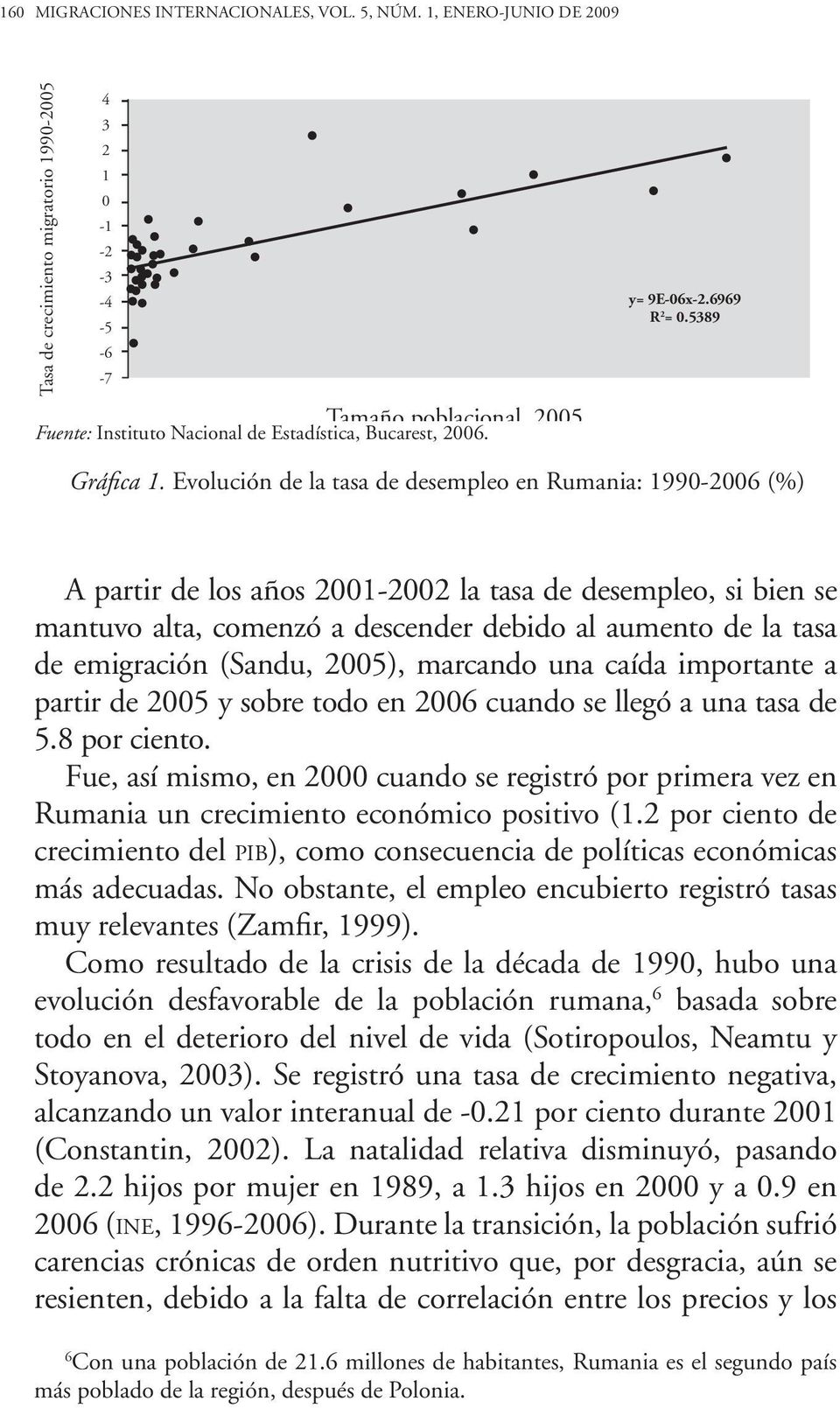 Evolución de la tasa de desempleo en Rumania: 199-26 (%) A partir de los años 21-22 la tasa de desempleo, si bien se mantuvo alta, comenzó a descender debido al aumento de la tasa de emigración