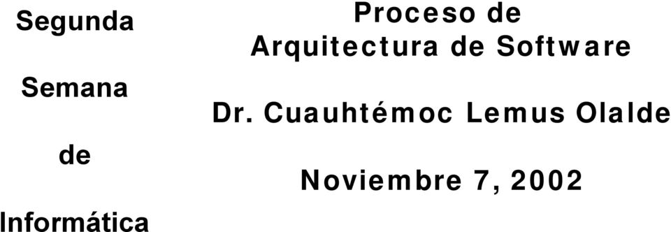 Arquitectura de Software Dr.