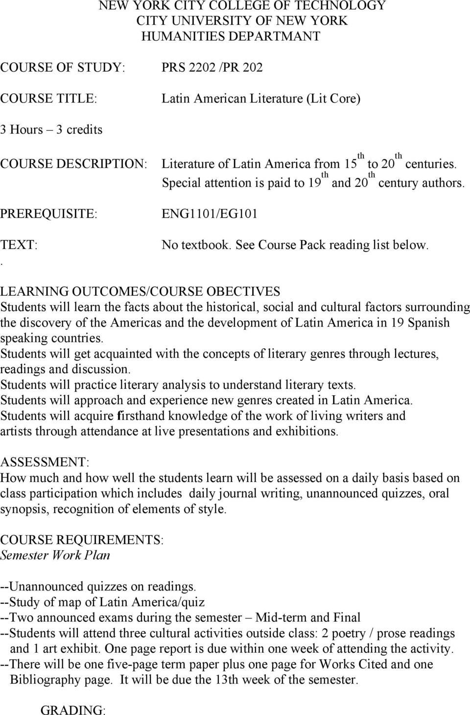See Course Pack reading list below.