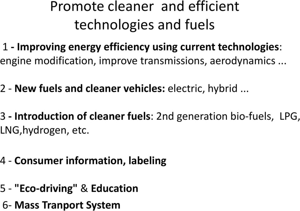 .. 2 - New fuels and cleaner vehicles: electric, hybrid.