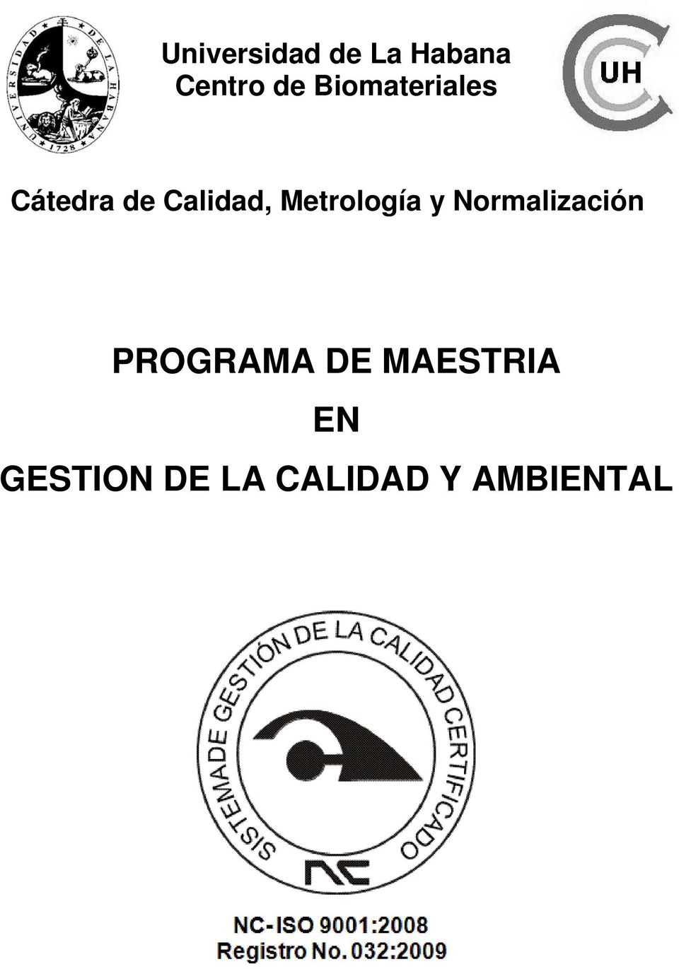 Metrología y Normalización PROGRAMA DE