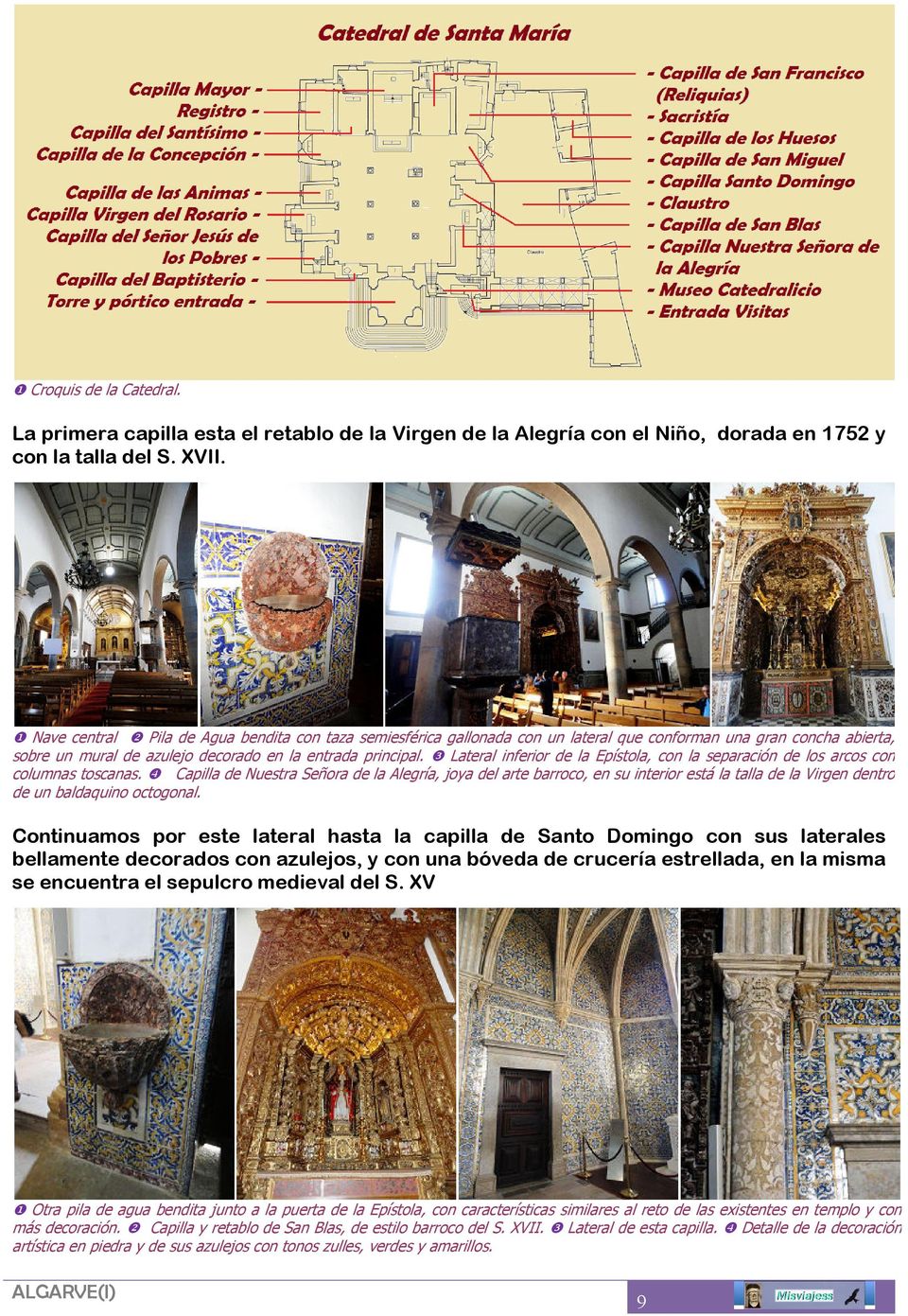 ❸ Lateral inferior de la Epístola, con la separación de los arcos con columnas toscanas.