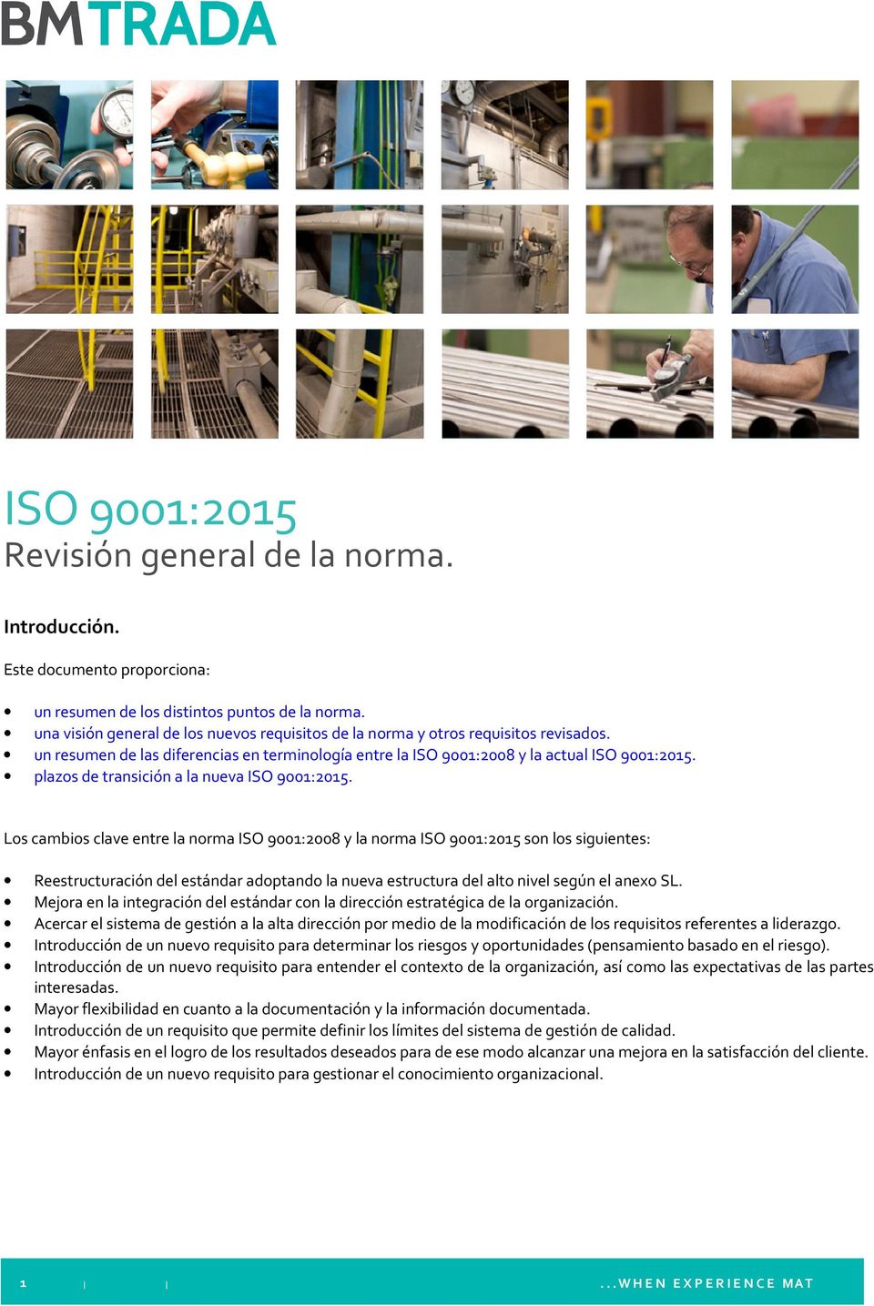 plazos de transición a la nueva ISO 9001:2015.