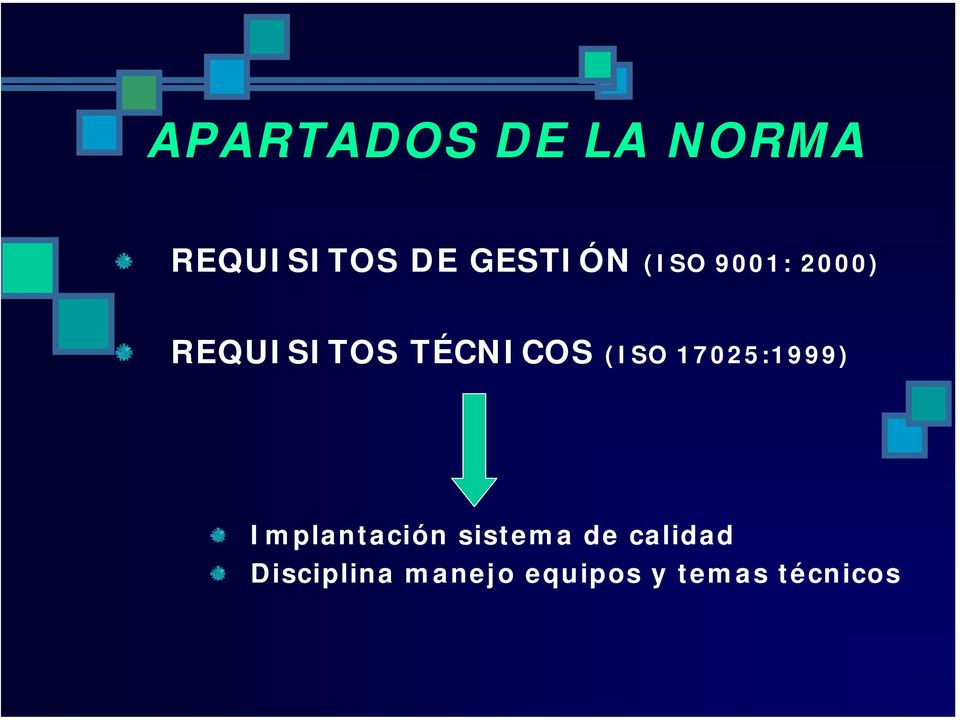 TÉCNICOS (ISO 17025:1999) Implantación