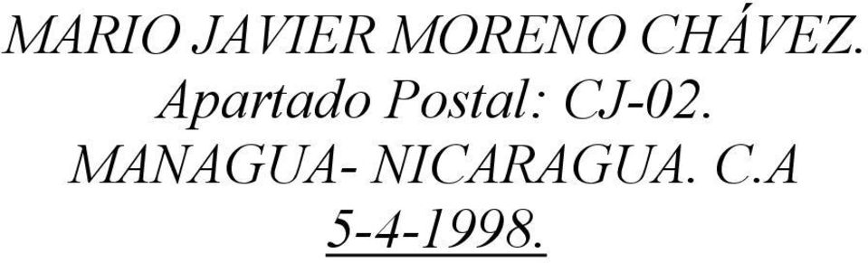 Apartado Postal: