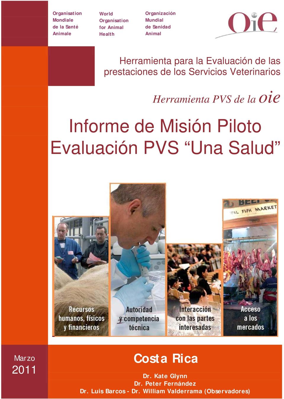 Veterinarios Herramienta PVS de la oie Informe de Misión Piloto Evaluación PVS Una Salud Marzo