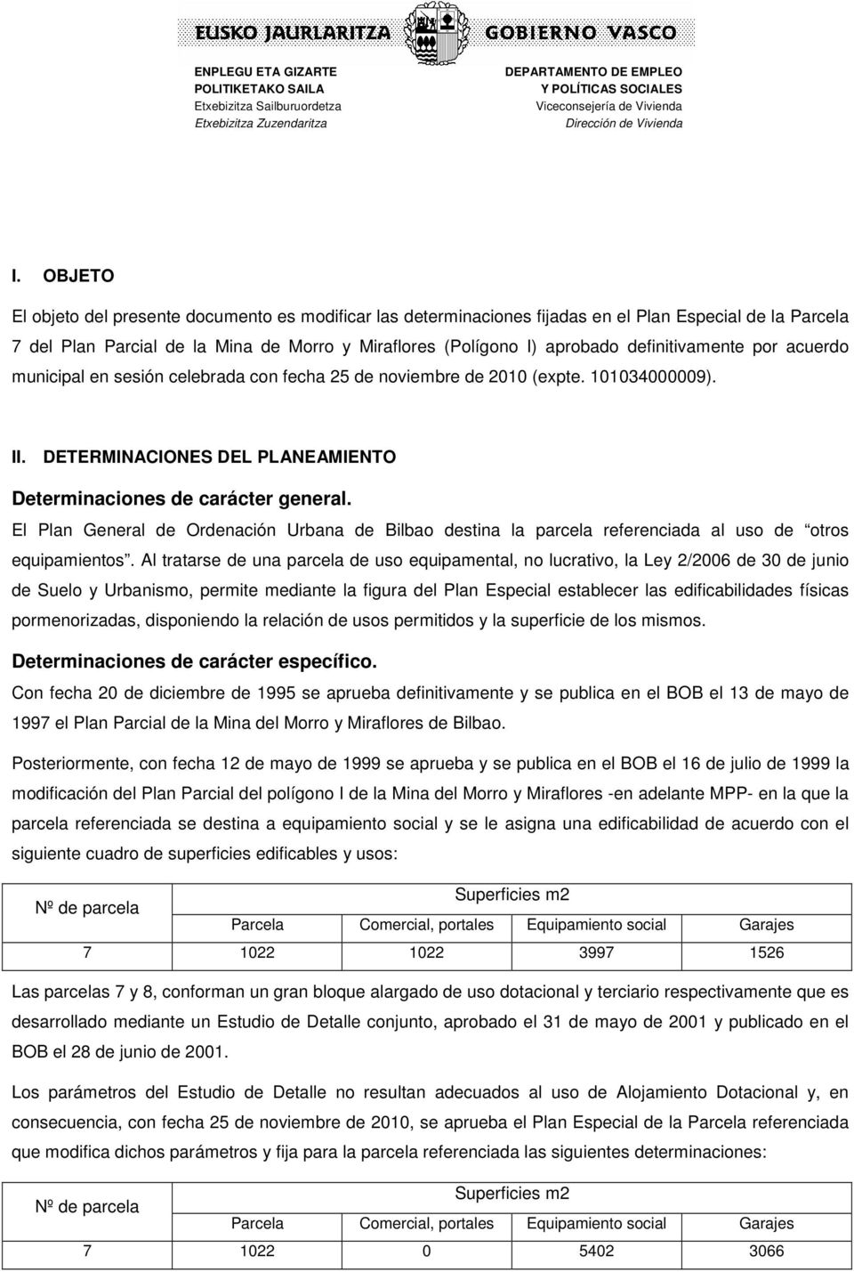 El Plan General de Ordenación Urbana de Bilbao destina la parcela referenciada al uso de otros equipamientos.