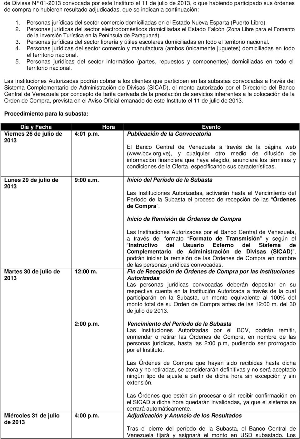 Personas jurídicas del sector electrodomésticos domiciliadas el Estado Falcón (Zona Libre para el Fomento de la Inversión Turística en la Península de Paraguaná). 3.