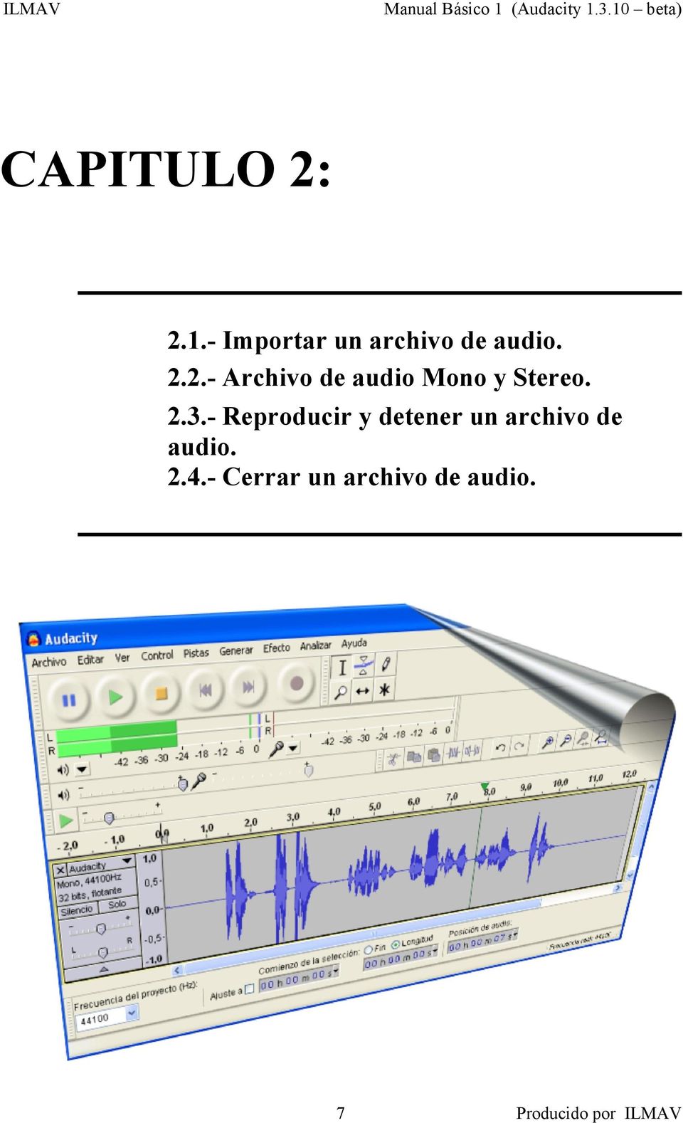 2.- Archivo de audio Mono y Stereo. 2.3.