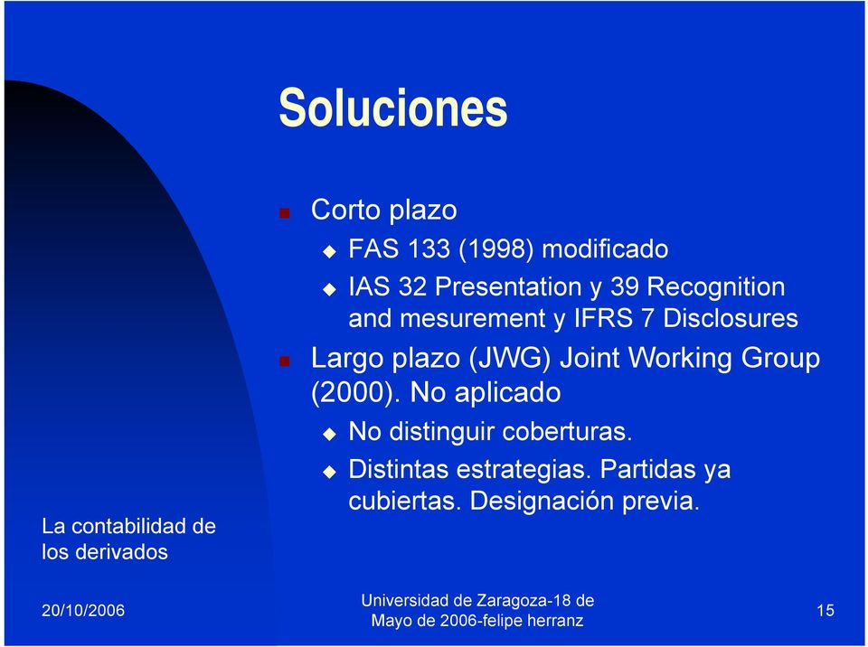 Disclosures Largo plazo (JWG) Joint Working Group (2000).