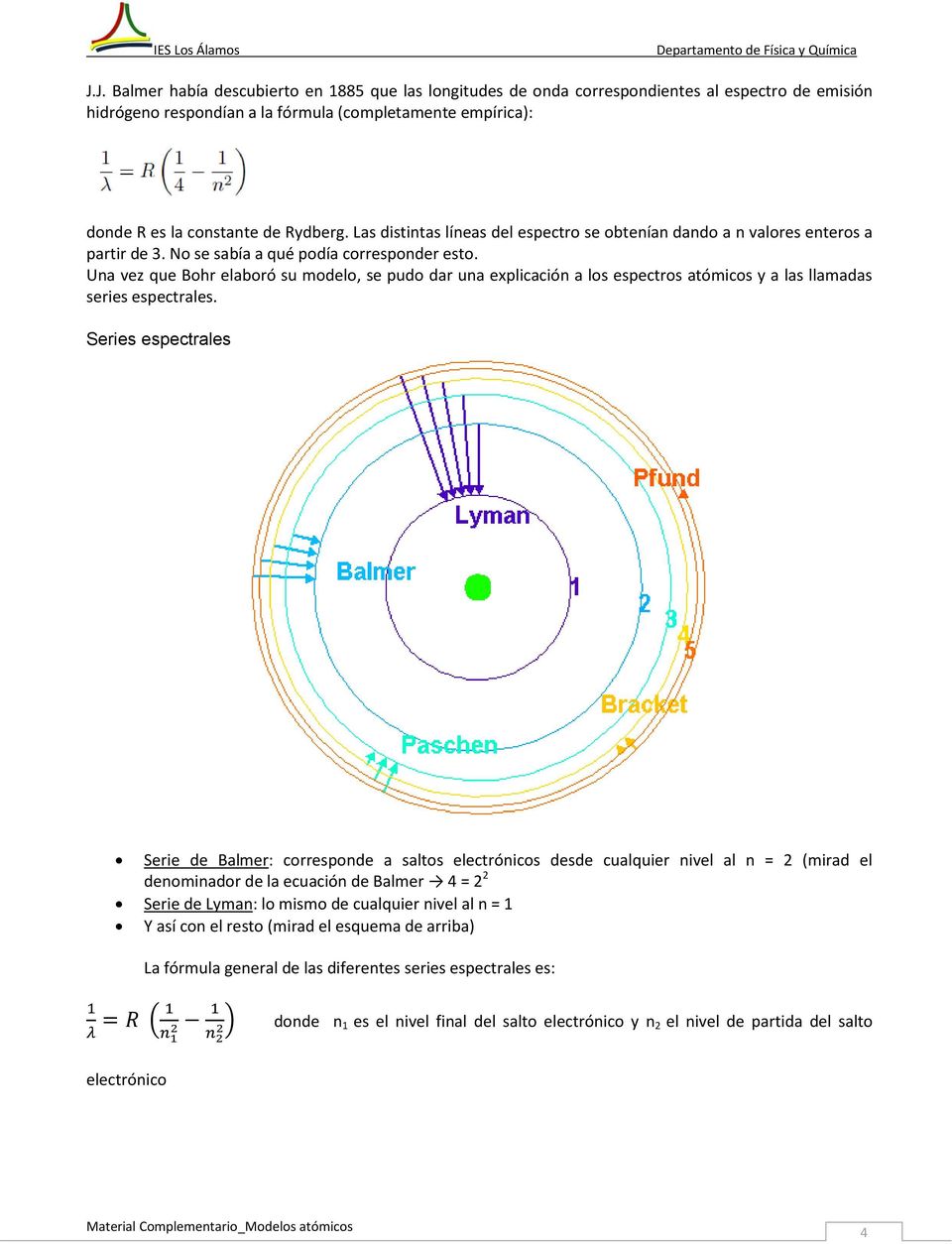 Una vez que Bohr elaboró su modelo, se pudo dar una explicación a los espectros atómicos y a las llamadas series espectrales.