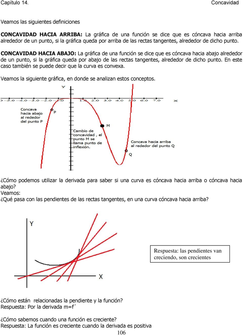CONCAVIDAD HACIA ABAJO: La gráfica de una función se dice que es cóncava hacia abajo alrededor de un punto, si la gráfica queda por abajo de las rectas  En este caso también se puede decir que la