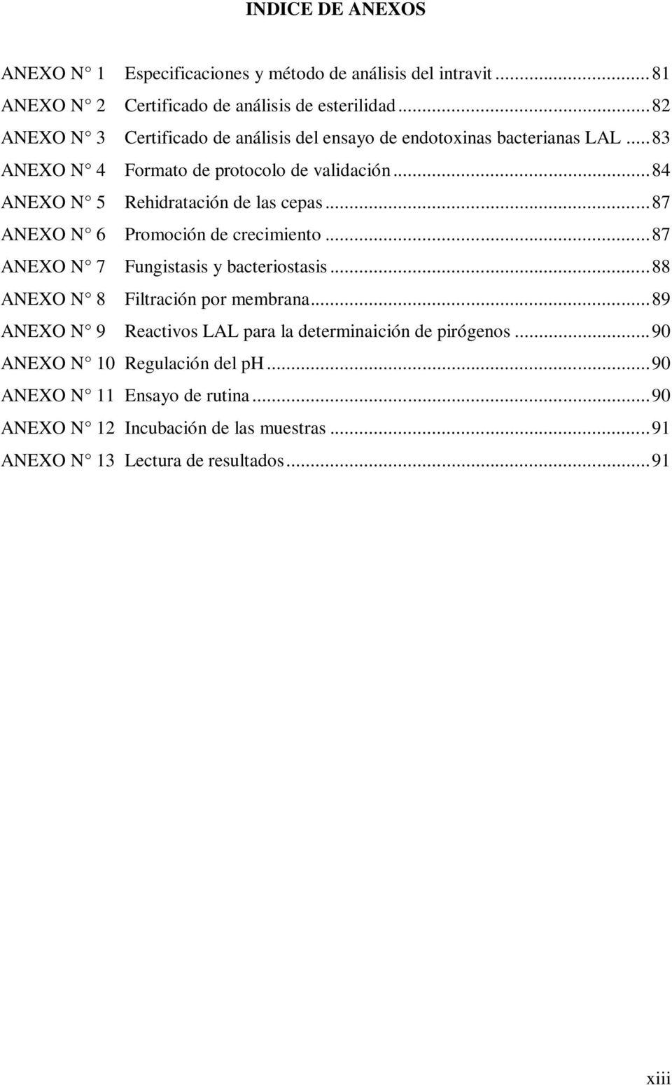 .. 84 ANEXO N 5 Rehidratación de las cepas... 87 ANEXO N 6 Promoción de crecimiento... 87 ANEXO N 7 Fungistasis y bacteriostasis.