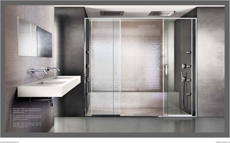 Basic Shower 210x90 cm, shower Slide enclosure whit two sliding doors.