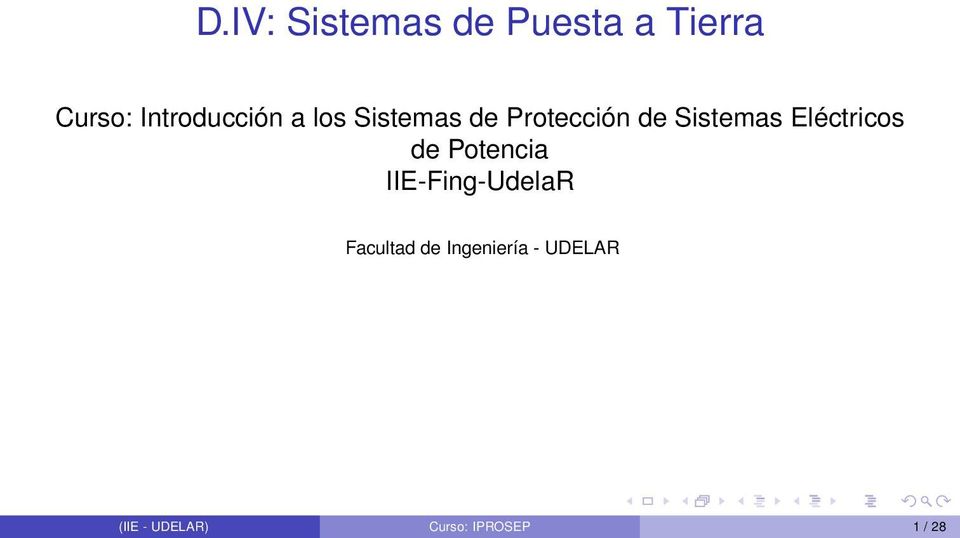 Sistemas Eléctricos de Potencia IIE-Fing-UdelaR