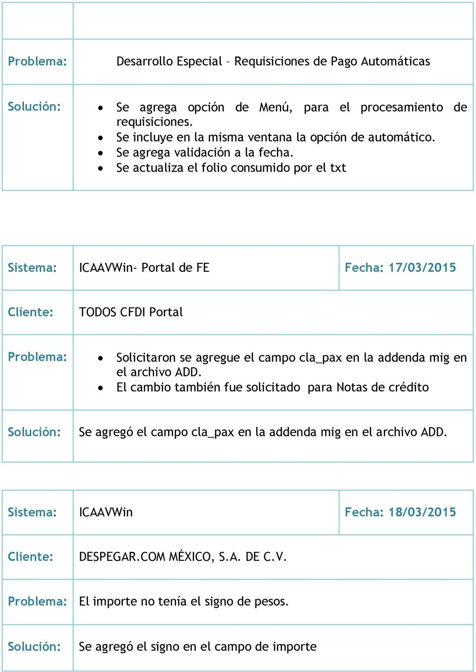 Se actualiza el folio consumido por el txt Sistema: ICAAVWin- Portal de FE Fecha: 17/03/2015 TODOS CFDI Portal Problema: Solicitaron se agregue el campo cla_pax en la