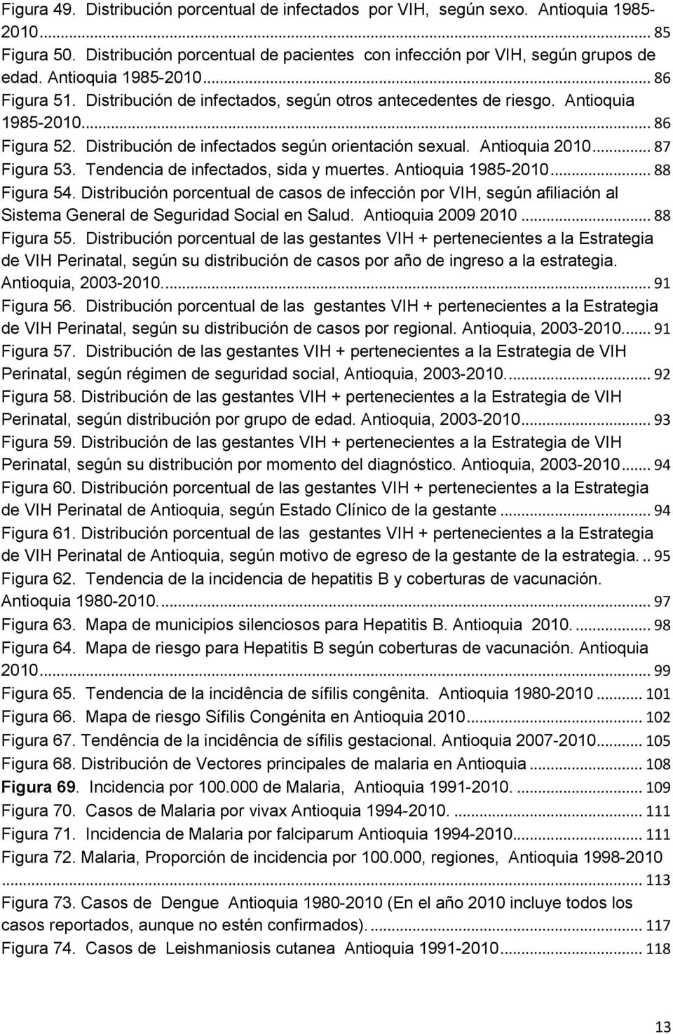 Antioquia 2010... 87 Figura 53. Tendencia de infectados, sida y muertes. Antioquia 1985-2010... 88 Figura 54.
