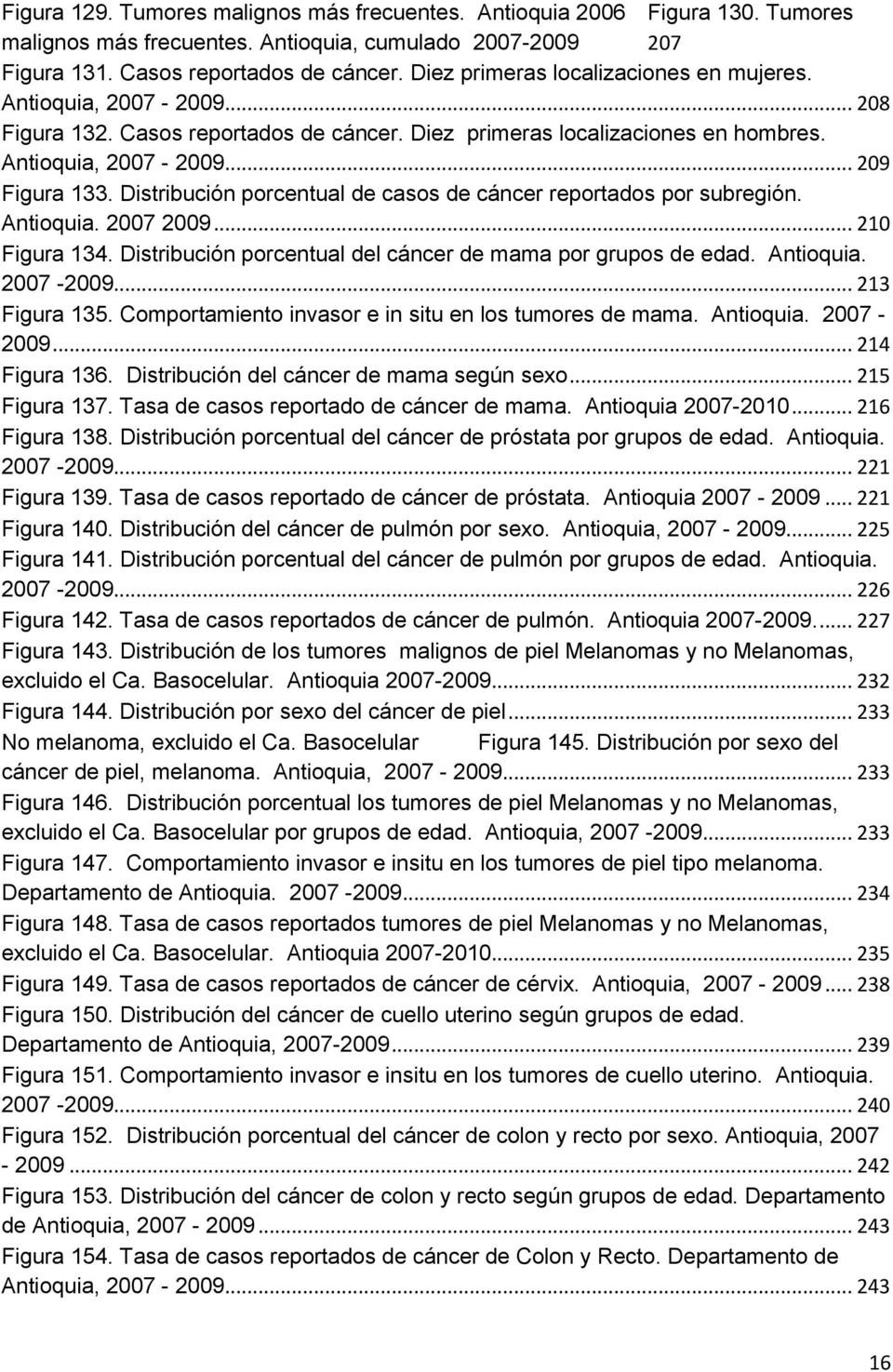 Distribución porcentual de casos de cáncer reportados por subregión. Antioquia. 2007 2009... 210 Figura 134. Distribución porcentual del cáncer de mama por grupos de edad. Antioquia. 2007-2009.