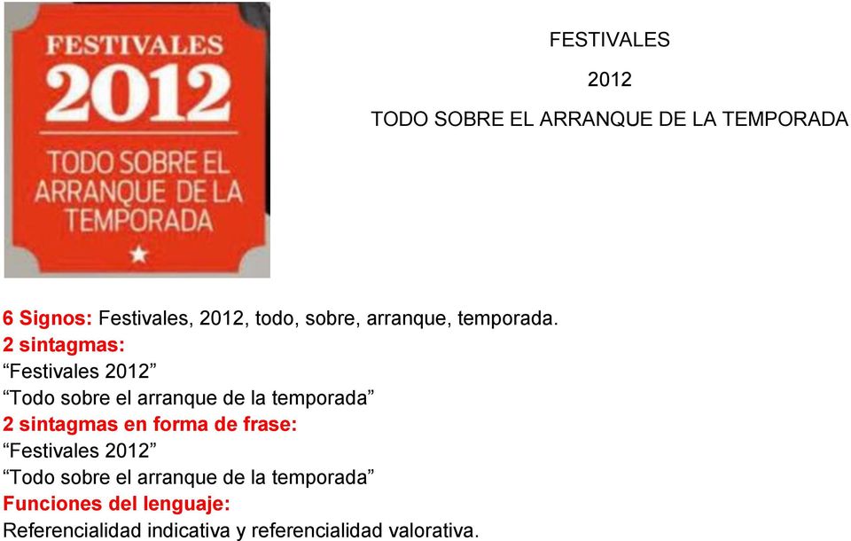 2 sintagmas: Festivales 2012 Todo sobre el arranque de la temporada 2 sintagmas en