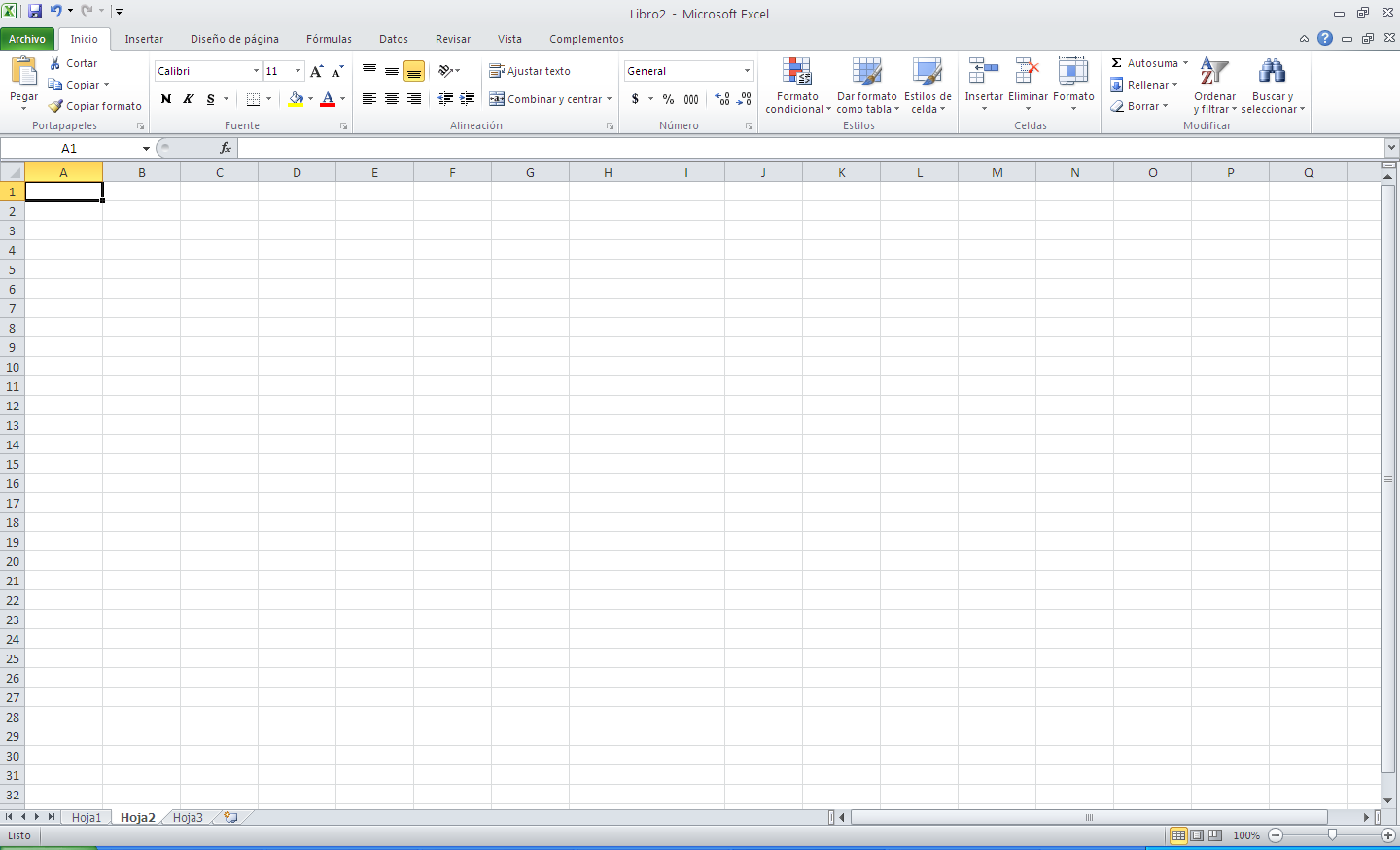 Programa Microsoft Office Excel 2010 Barra de herramientas de acceso rápido Pestañas Cinta de