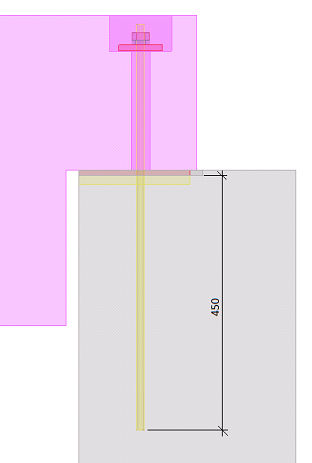 Ejemplo 6 Permite definir la distancia entre la parte inferior del rebaje en la parte principal y la parte inferior del rebaje en la parte secundaria.