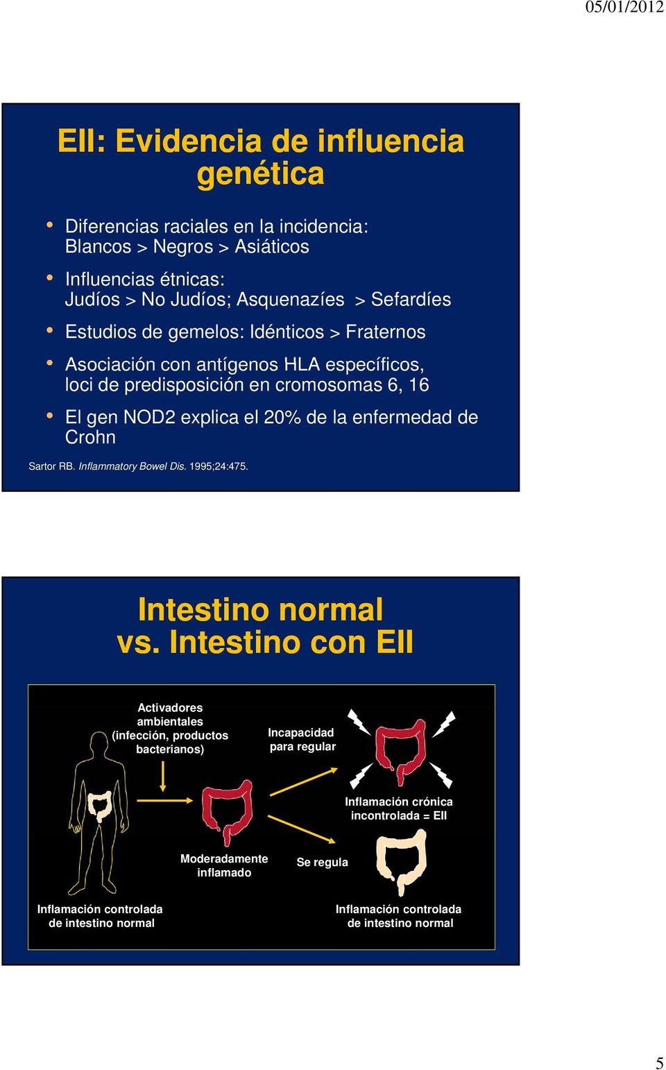 20% de la enfermedad de Crohn Sartor RB. Inflammatory Bowel Dis. 1995;24:475. Intestino normal vs.