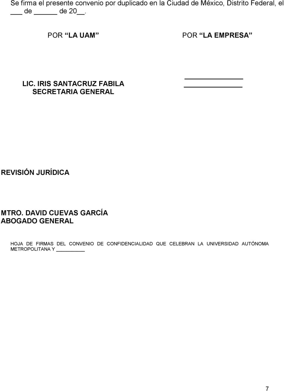 IRIS SANTACRUZ FABILA SECRETARIA GENERAL REVISIÓN JURÍDICA MTRO.