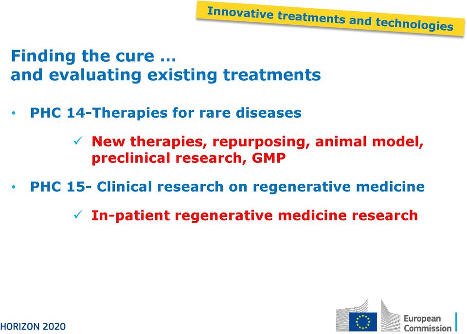 animal model, preclinical research, GMP PHC 15- Clinical