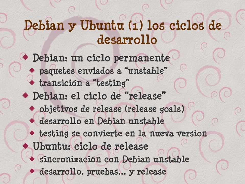 release (release goals) desarrollo en Debian unstable testing se convierte en la nueva