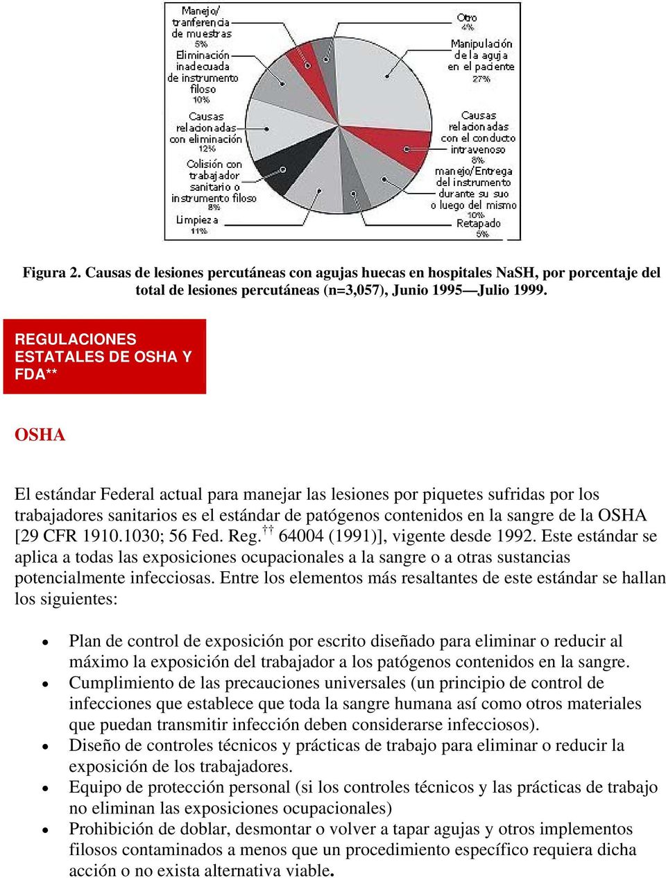 sangre de la OSHA [29 CFR 1910.1030; 56 Fed. Reg. 64004 (1991)], vigente desde 1992.