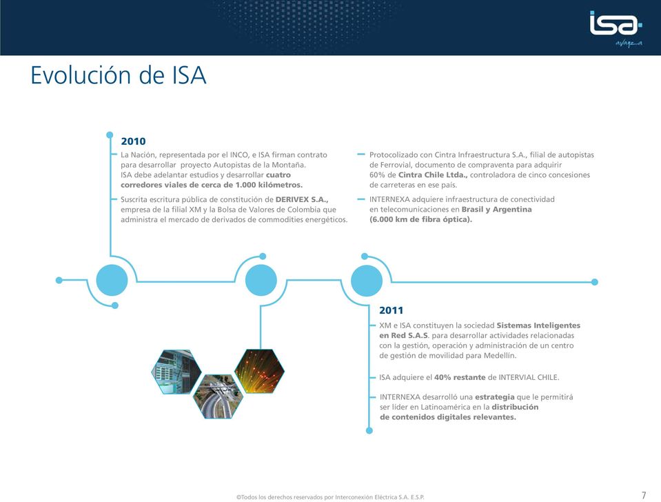 Protocolizado con Cintra Infraestructura S.A., filial de autopistas de Ferrovial, documento de compraventa para adquirir 60% de Cintra Chile Ltda.