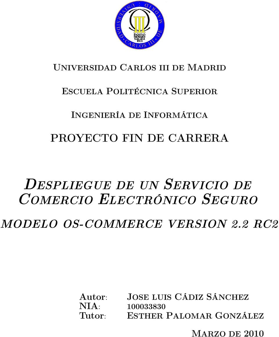 COMERCIO ELECTRÓNICO SEGURO MODELO OS-COMMERCE VERSION 2.