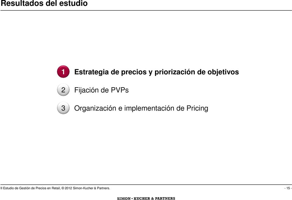 Organización e implementación de Pricing II Estudio de