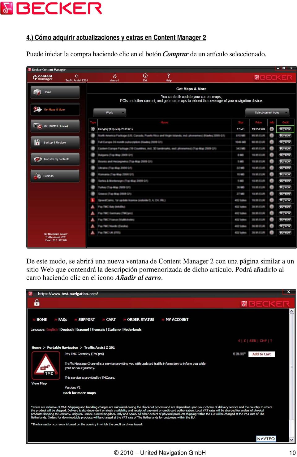 De este modo, se abrirá una nueva ventana de Content Manager 2 con una página similar a un sitio Web