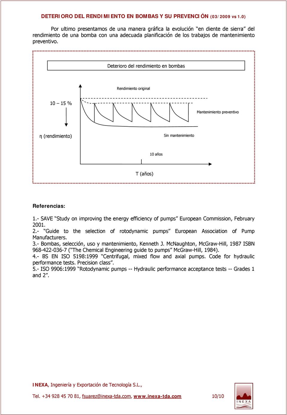 - SAVE Study on improving the energy efficiency of pumps European Commission, February 2001. 2.- Guide to the selection of rotodynamic pumps European Association of Pump Manufacturers. 3.