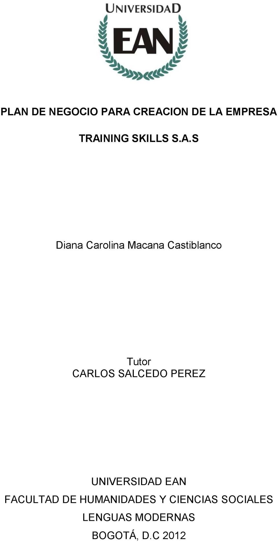 S Diana Carolina Macana Castiblanco Tutor CARLOS
