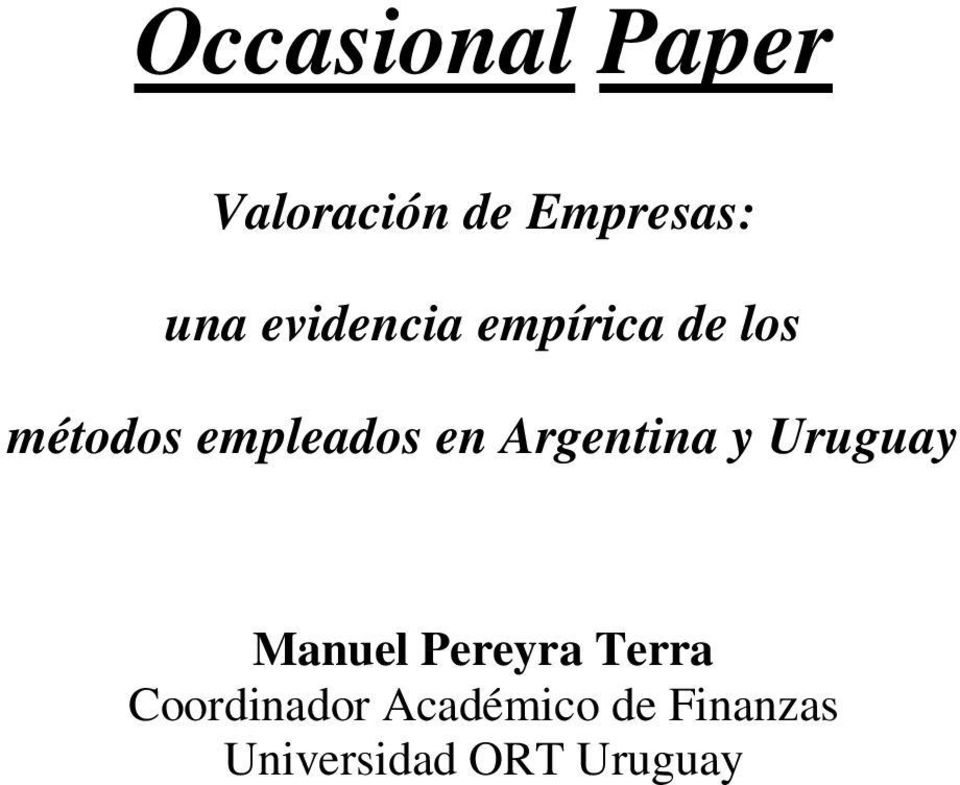Argentina y Uruguay Manuel Pereyra Terra
