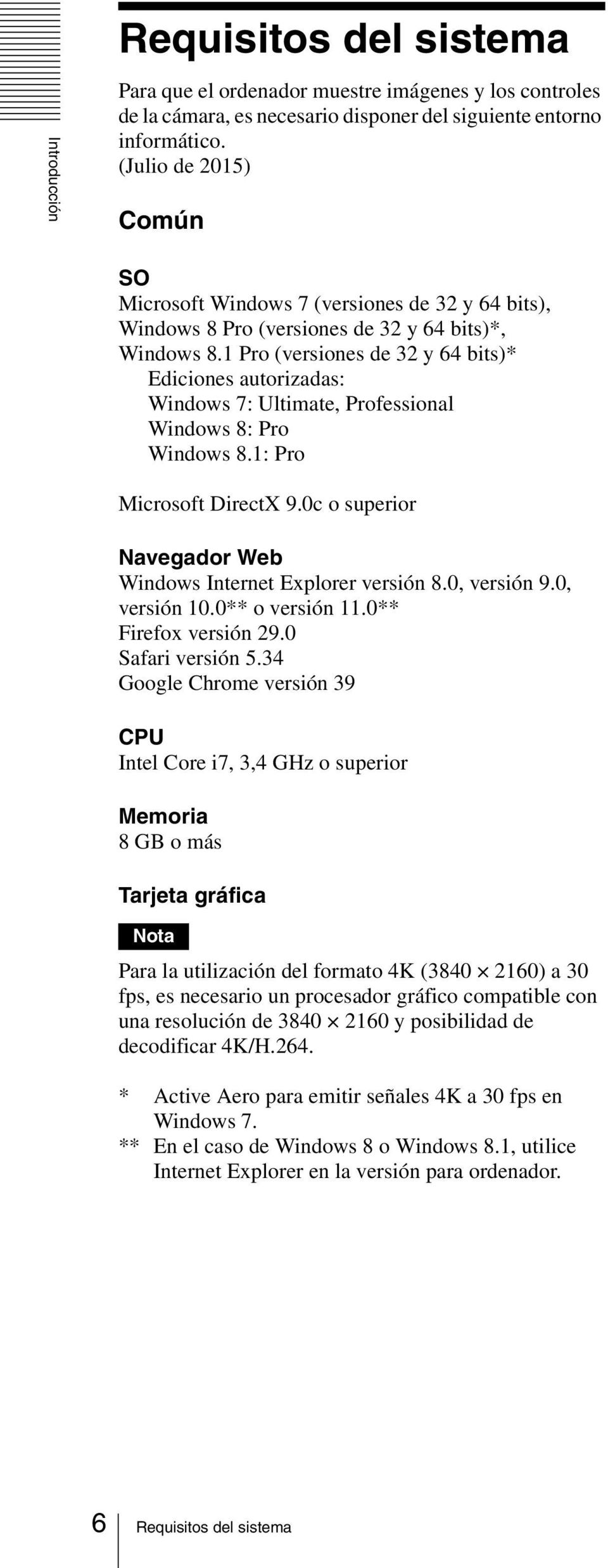 1 Pro (versiones de 32 y 64 bits)* Ediciones autorizadas: Windows 7: Ultimate, Professional Windows 8: Pro Windows 8.1: Pro Microsoft DirectX 9.