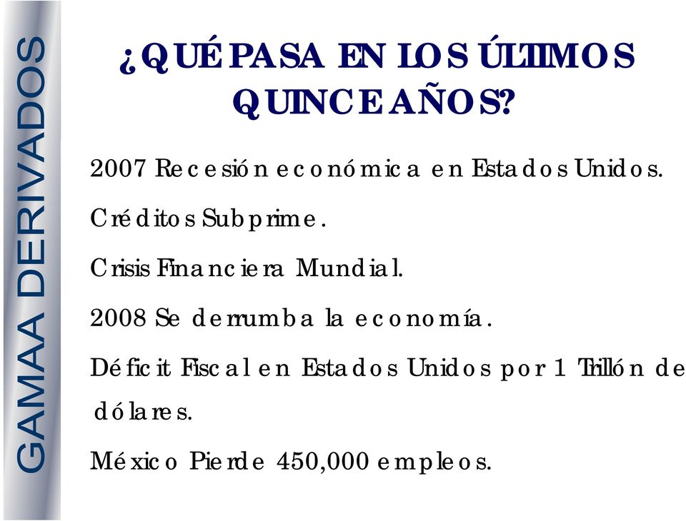 Cii Crisis Financierai Mundial. 2008 Se derrumba la economía.