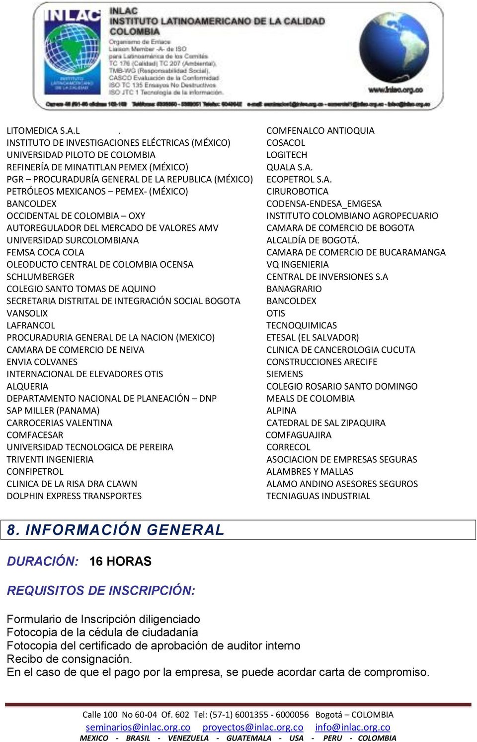 COMERCIO DE BOGOTA UNIVERSIDAD SURCOLOMBIANA ALCALDÍA DE BOGOTÁ.