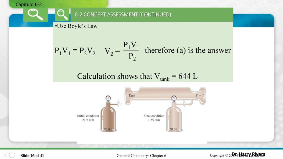 answer Calculation shows that V tank = 644 L Slide 16 of 41