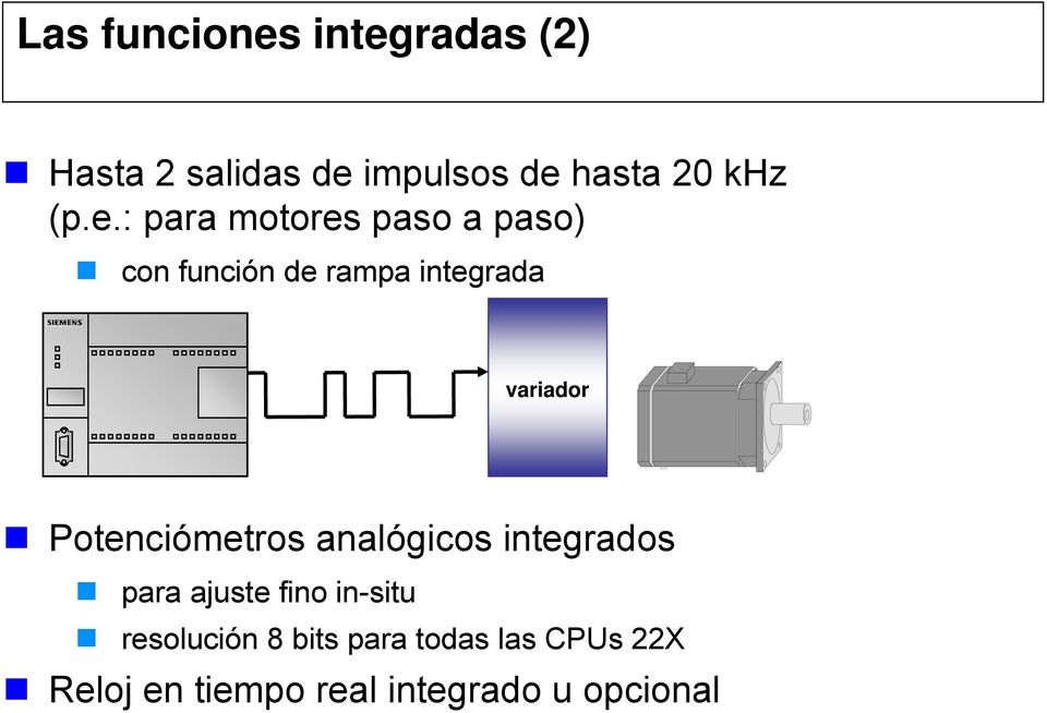 Potenciómetros analógicos integrados para ajuste fino in-situ resolución
