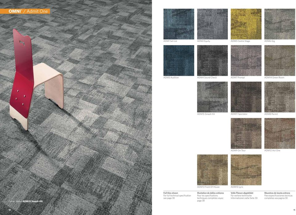 House ADM10 Lyric Colour shown ADM15 Smash Hit Full tiles shown see page 30 Illustation de dalles entieres