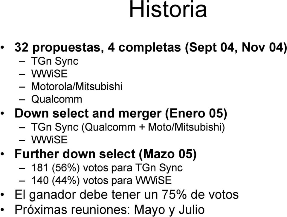 Moto/Mitsubishi) WWiSE Further down select (Mazo 05) 181 (56%) votos para TGn Sync